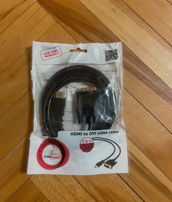 Nowy czarny kabel wideo Cablexpert HDMI do DVI