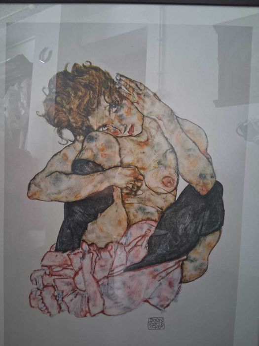 Poster emoldurado de Egon Schiele – Figura feminina (1917)