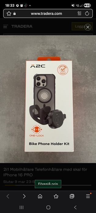 Uchwyt na telefon rowerowy A2C dla iPhone'a 16 Pro