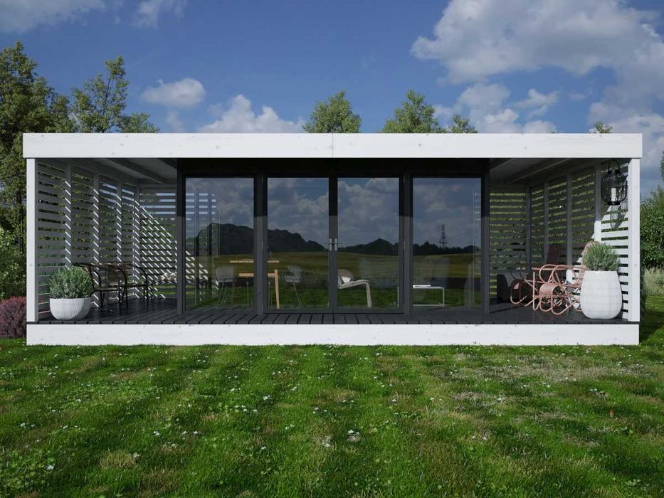 DOMEK 35m2 na ROD domek 4x4 taras 4x4 MDN10A biuro gabinet siłownia