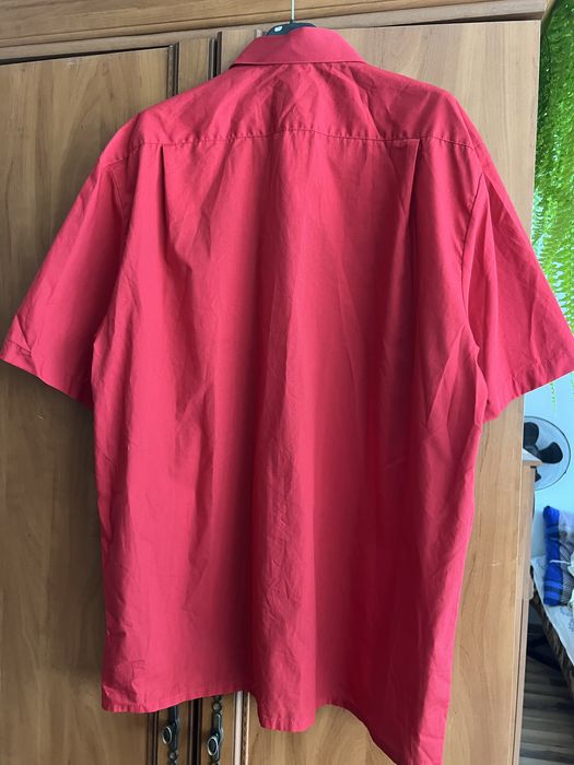 Czerwona koszula męska na krótki rękaw