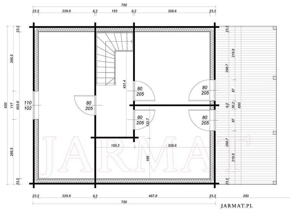 Dom z Drewna Całoroczny Model D31 JARMAT.PL