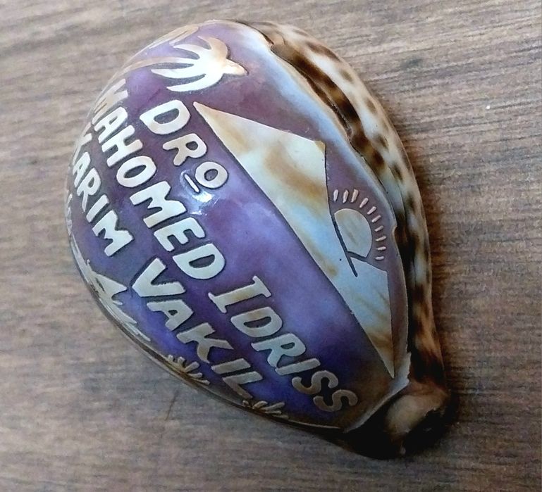 Concha muito  antiga com gravações