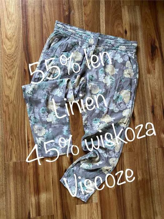 44 46 len wiskoza xxxl +size chinosy cygaretki   basic proste