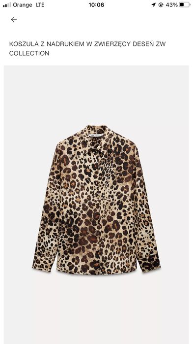 ZARA Bluzka  w panterkę 100% wiskoza M