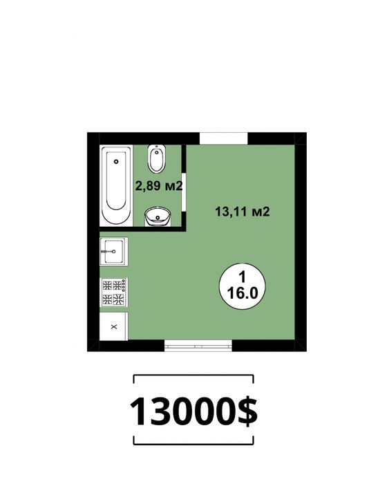 ‼️Своя маленька квартира 16м2 з Газом в Боярці | ЖК Шервуд |Забудовник