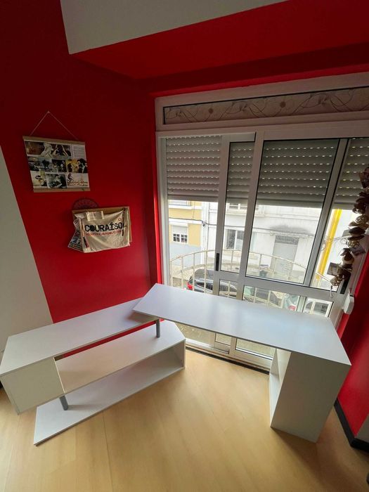 HOMCOM Secretária de Canto Giratória 360º