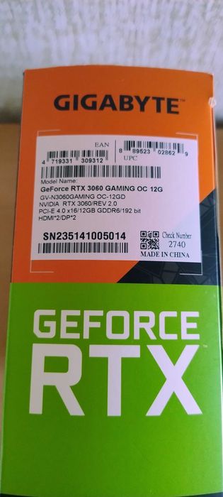 Відеокарта Gigabyte RTX3060 12GB Gaming OC
