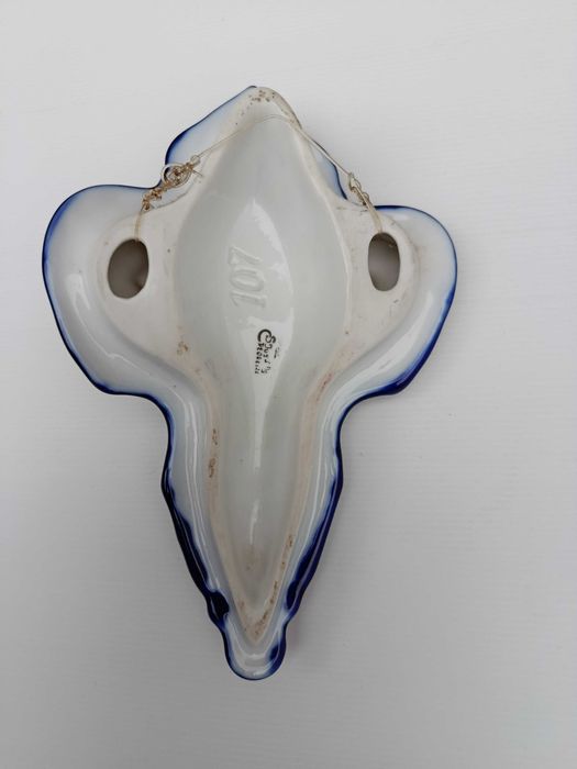 Crucifixo Cristo Porcelana Policromada 22 cm Antigo Marcado