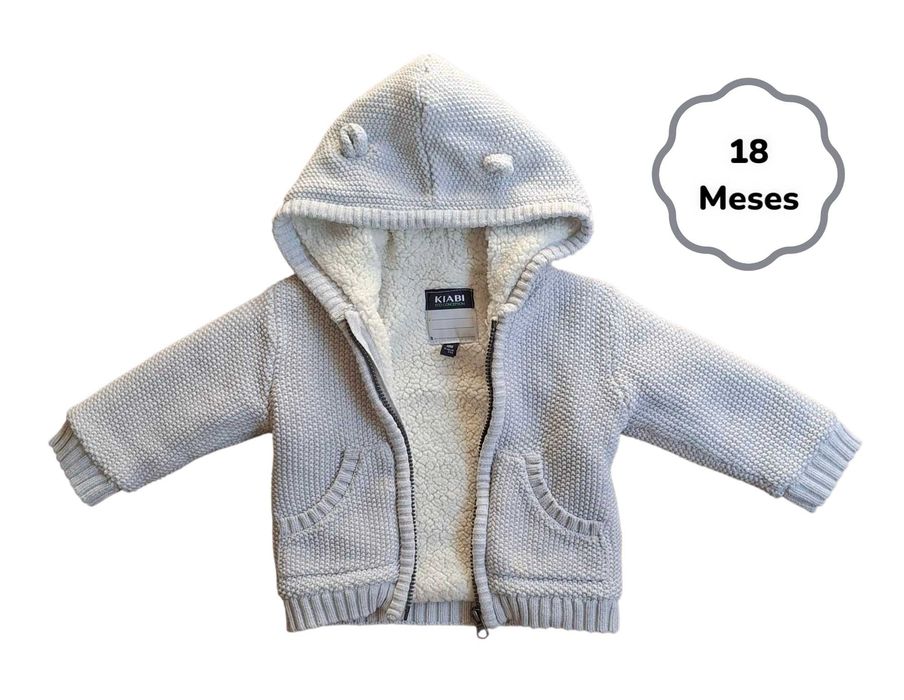 Casaco Capuz Cinzento Claro Kiabi 18 meses