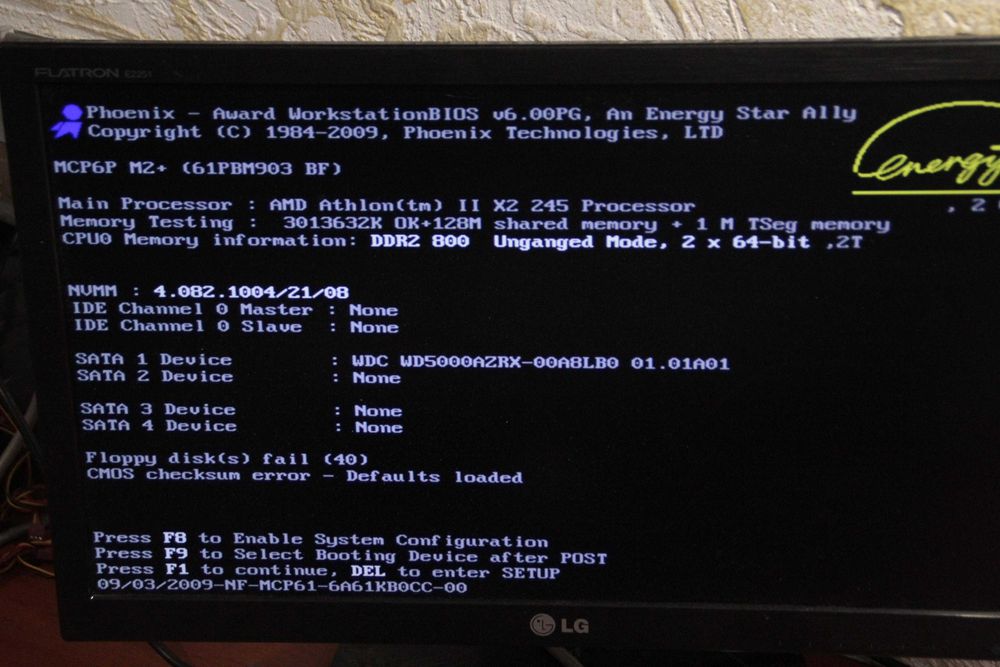 AMD Athlon II X2 245 2.9 + Biostar MCP6P M2+ + 3Gb ddr2