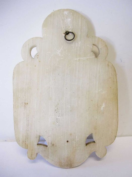 antiga imagem de Santa Lüfthildis de Bona- pintura de vidro reverso