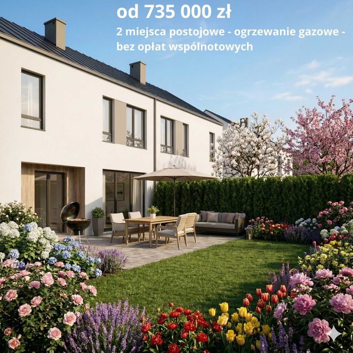 Segment 107m² z ogrodem 113m² | Płońsk | 757 060 zł — jesienny pakiet 10 000 zł