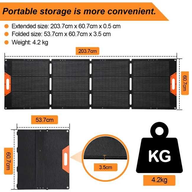 Painel Solar portátil 200W (Autocaravana / Campervan)