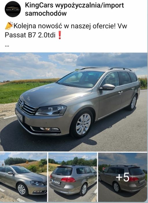 Wypożyczalnia, wynajem KingCars Audi, passat 2.0 tdi