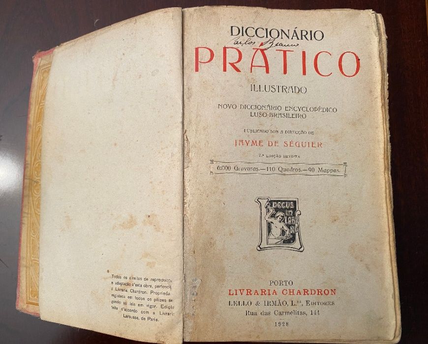 Dicionário Prático Ilustrado Lello & Irmão, Lda. 1928 2ª edição