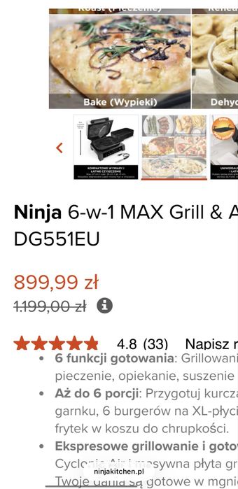 Nowe Ninja 6-w-1 MAX Grill & Air Fryer
