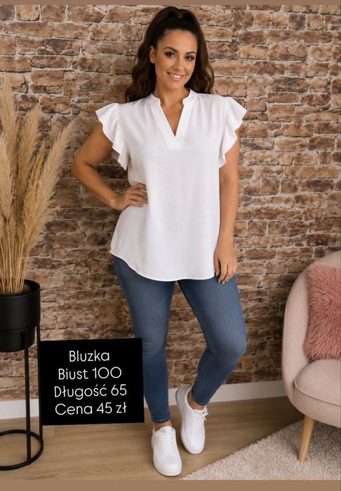Bluzka damska biala biust 100 wizytowa