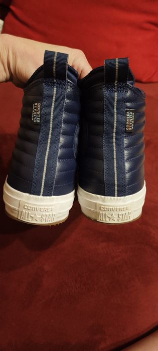 Утеплённые синие кеды Converse, натур. кожа, водонепроницаемые, р.42
