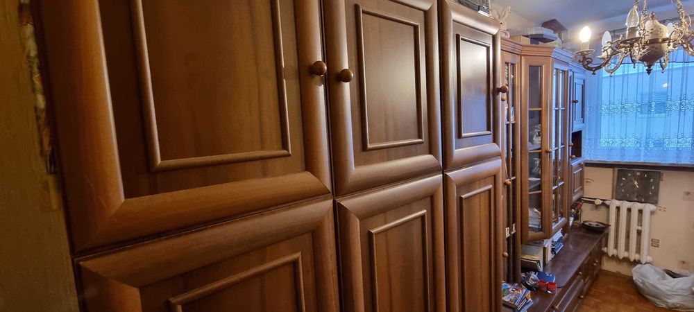 Meble pokojowe, meblościanka MARK, ciemny orzech