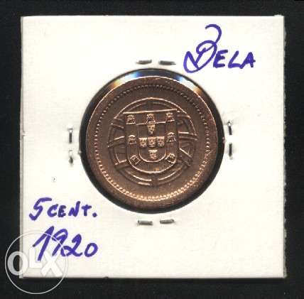 Espadim - Moeda 5 Centavos de 1920 - Escassa
