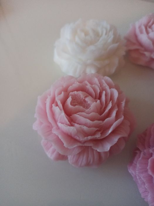 Mydełko glicerynowe handmade, kwiat piwonii, zapachowe