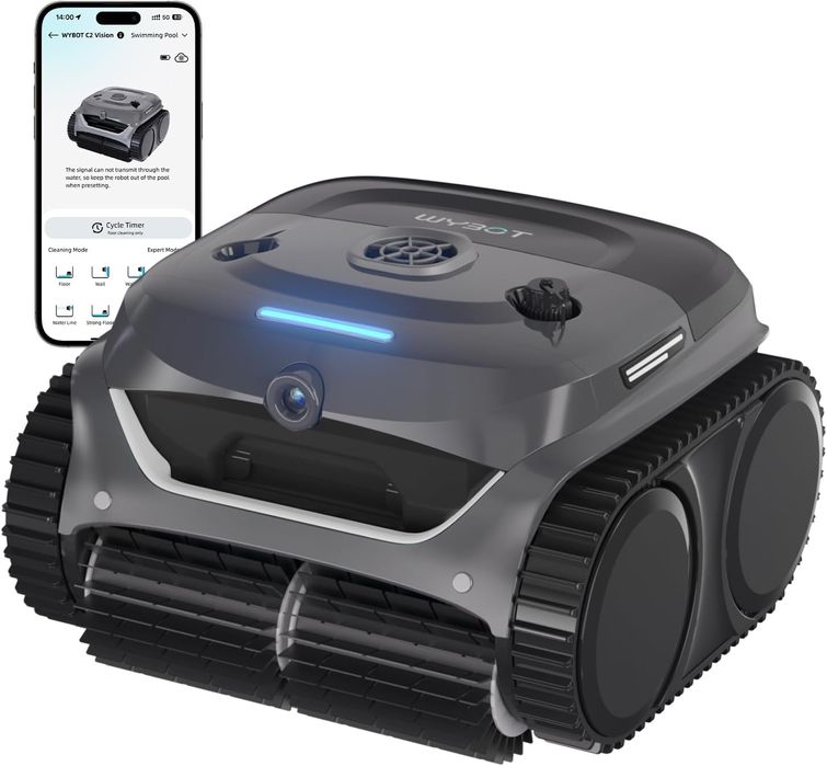 WYBOT C2 Vision-A NOVO – Robô com IA para Piscina (Fundo/Parede)