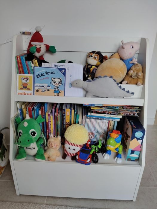 Regał na książki z szufladą, biały IKEA Bergig