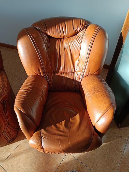 Conjunto de Sofás em pele