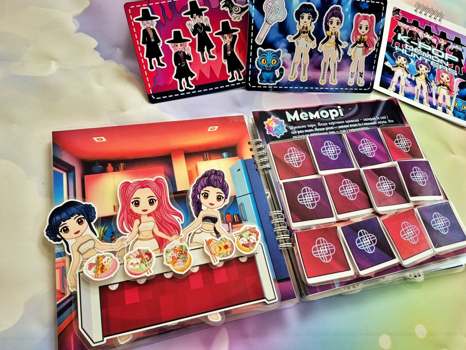 K-pop demon hunters на липучках ліпучках альбом книжка демон хантерс