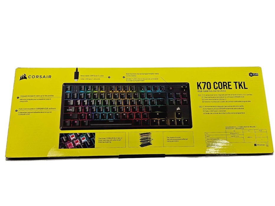 Клавіатура механічна Corsair K70 CORE TKL RGB | MLX Red (Linear)