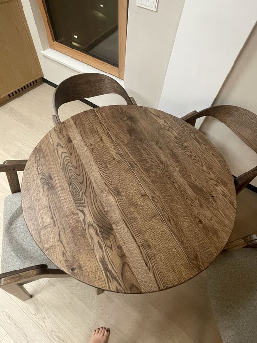Stół dębowy i 4 krzesła dębowe COZY WOOD