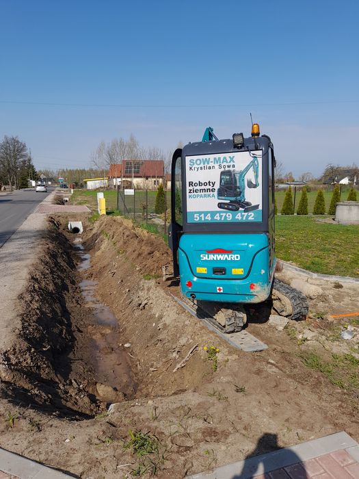 Usługi koparka mini koparką koparko-ładowarką