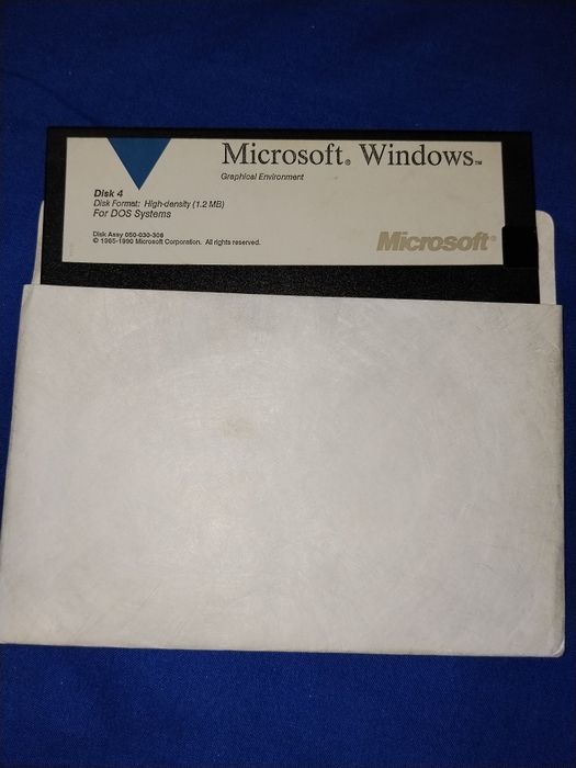 Oryginalne dyskietki 5.25" Microsoft Windows 3.0 + MS-DOS 5 (1990) Retro PC