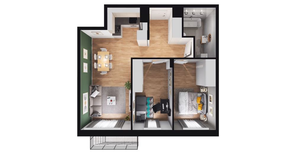 3-pokojowe mieszkanie 55m2 + balkon Bezpośrednio