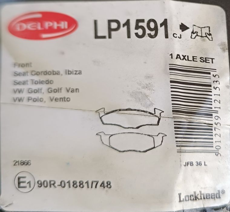 Pastilhas travão VW Golf 3