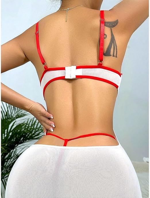 Seksowny kostium pielęgniarki - bielizna cosplay Uniwersalny