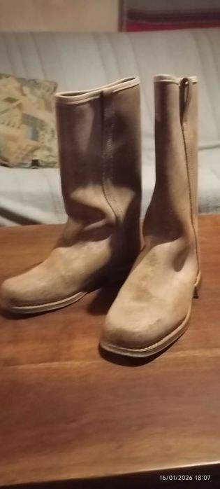 Botas alentejanas em couro, feitas em Portugal como novas