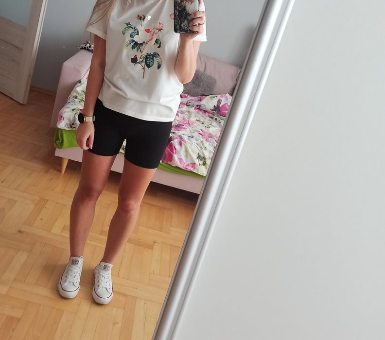 Czarne ciążowe krótkie spodenki kolarki XS/S