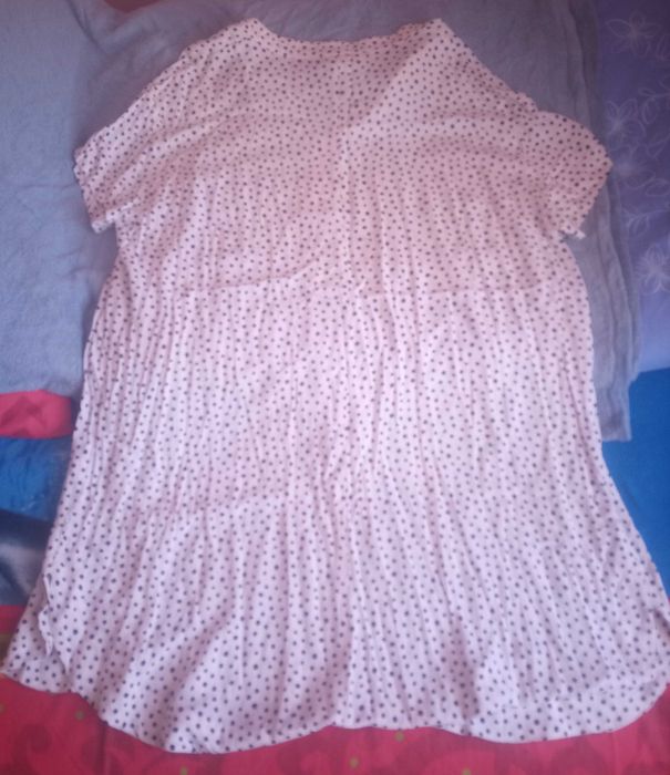 Sukienka damska cienka biała w czarne kropki H&M r.XL