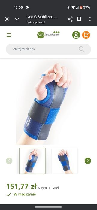 Neo G stabilizator nadgarstka PRAWY orteza *jak nowa*