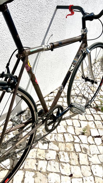 Bicicleta ciclismo fixie single speed Record/campanholo raw finish