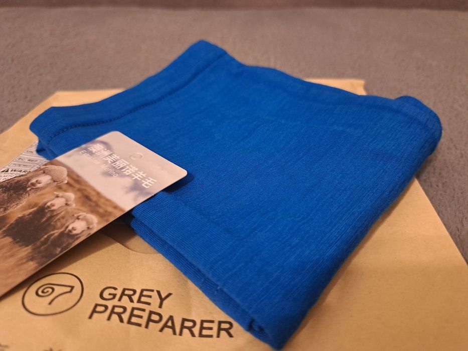 100% Merino Wełna Merynosowa Komin / Bandama Niebieski NOWY
