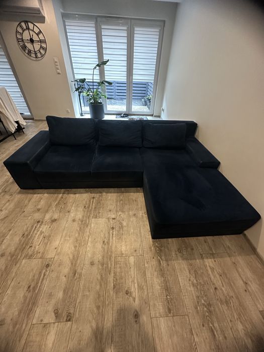 Granatowy  Narożnik Sofa  Rogan centrum dowodzenia Tv z funkcją spania i chowania szuka nowego salonu dzielony na 3