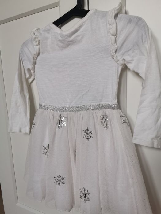 Sukienka Disney Frozen 116cm 122cm Kraina lodu cekiny brokat piękna