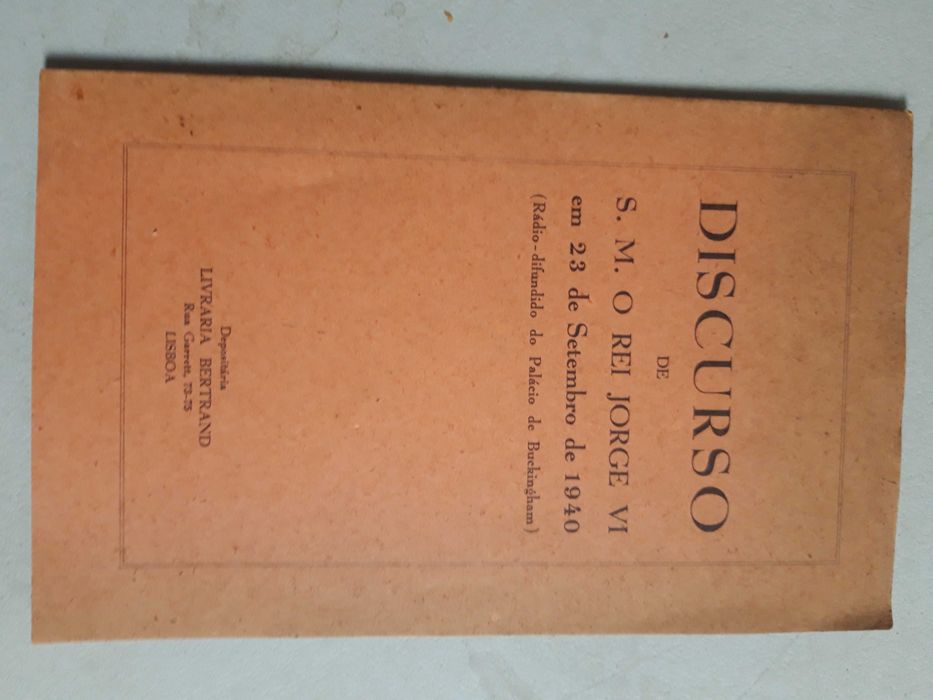 Livro  REF esc - Discurso de S. M. O Rei Jorge VI