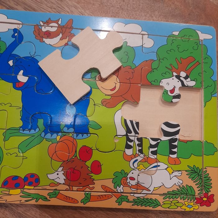 Puzzle drewniane zoo
