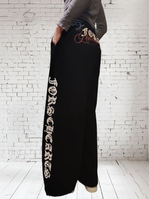 Широкі спортивні чорні  штани з написом  оверсайз baggy sweatpants