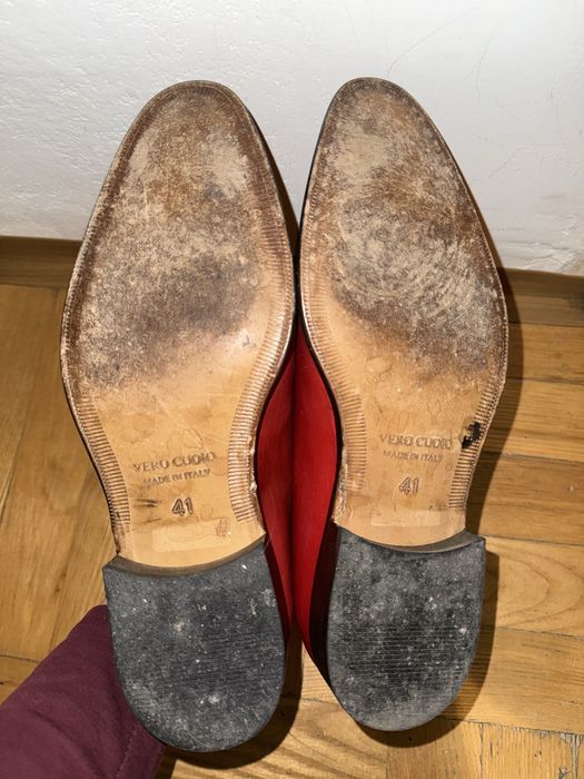 buty venezia czerwone skórzane