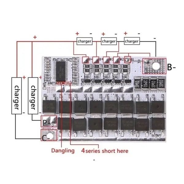 Bms 5s 4s 3s 100a Плата захисту акумулятора BMS для Li-ion